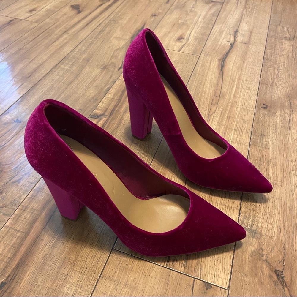 Fuschia Velvet 4.5” Heels